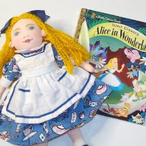 Alice in Wonderland Rag Doll with Alice in Wonderland Little Golden Book READ